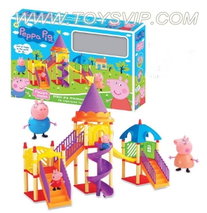 Pink pig with a park