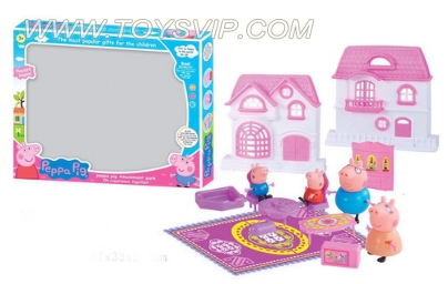 Pink pig with furniture