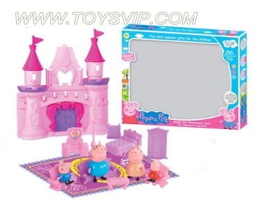 Pink pig with furniture Castle