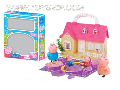 Pink pig with furniture