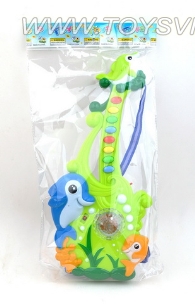 Cartoon dolphin guitar light music