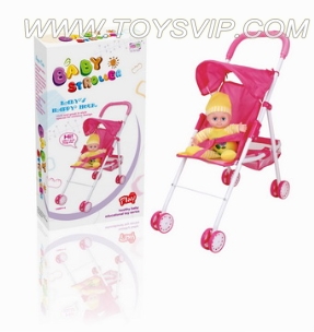Baby stroller sun +12 inch cotton body doll
