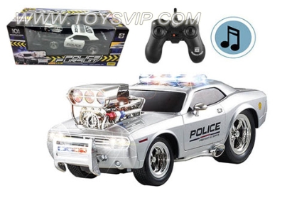 1:16 remote control muscle modified police car (with light and music)