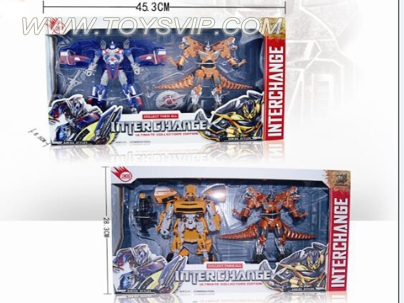 The fourth-generation Hornet deformation / Optimus Prime with tyrannosaurus