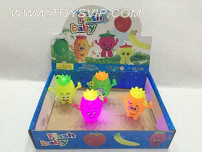 Flash bouncing ball with pineapple plush BB whistle (12PCS)