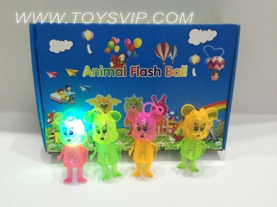 Flash bouncing ball with Mickey plush BB whistle (12PCS)