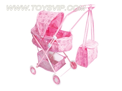 Baby stroller sunshade + + storage basket handbag (iron) EVA wheel