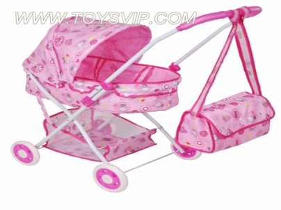 Baby stroller sunshade + + bag storage basket (galvanized iron pipe) EVA Wheel