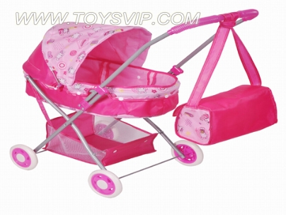Baby stroller sunshade + + storage basket handbag (silver iron pipe) EVA Wheel