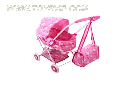 Baby stroller sunshade + + bag storage basket (galvanized iron pipe) EVA Wheel