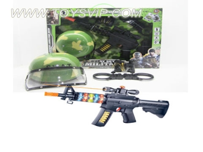 Military camouflage suit with hood cap M16 with infrared sound gun