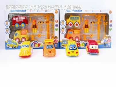 Cartoon car kit (truck / bus / school bus) two loaded