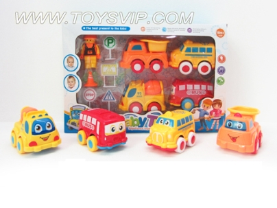 Cartoon car kit (engineering / bus / school bus) 4 installed