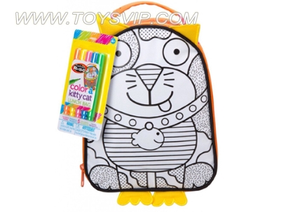 DIY watercolor painting backpack (5 colors available Washed pen) - Cat graphics