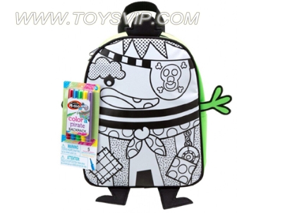 DIY watercolor painting backpack (5 colors available Washed pen) - Kito cartoon graphics