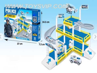 Police blocks assembled alloy car parking