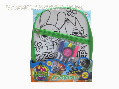 Crazy Town painted watercolor animal backpack (5 colors available Washed pen)