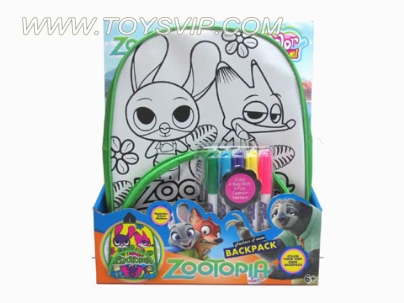 Crazy Town painted watercolor animal backpack (5 colors available Washed pen)