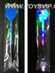 Peach heart plus long rod ball handle black (red and green light emitting three modes)