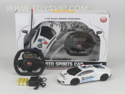 1; 18 four-way steering wheel Lamborghini police car