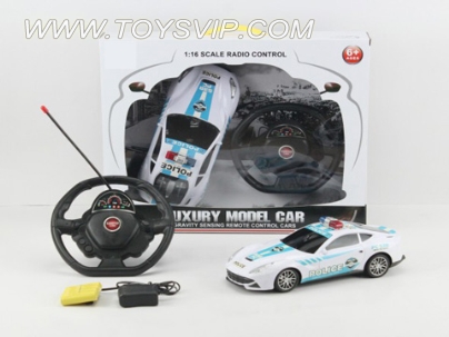 1：16 four-way gravity sensing steering wheel police car Ferrari sports car