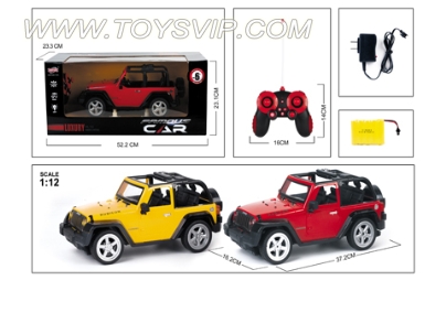 1:12 convertible Wrangler remote control car (including electricity)