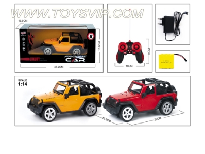 1:14 convertible Wrangler remote control car (including electricity)