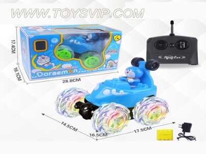 Music Stunt Flash 360 ° Rotate Dump Truck (Doraemon Cat)