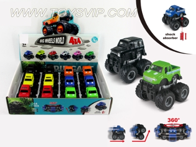 4-wheel drive inertial off-road alloy car with shock absorbers