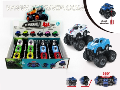 4-wheel drive inertial off-road alloy car with shock absorbers