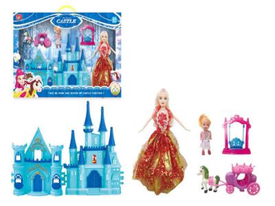 Castle + Barbie princess + carriage