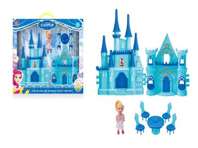 Castle + tables and chairs small Barbie
