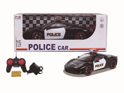 1:10 4通仿真遥控车法拉利警车配普通遥控器