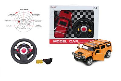 1:12 4-way simulation Hummer remote control car with light manually open the door with 6 steering wh