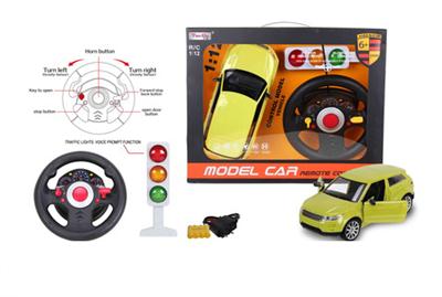 1:12 4-way simulation Aurora remote control car with light manually open the door with 6 steering wh