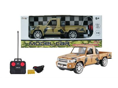 1:12 4-pass simulation camouflage pickup remote control car with light remote control