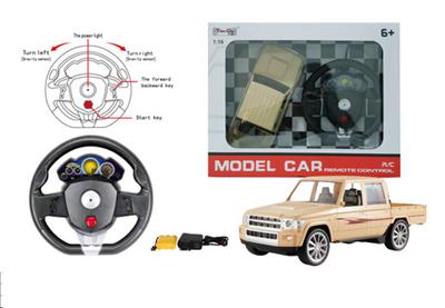 1:16 4-way simulation double-row pickup remote control car with light on the 5th steering wheel