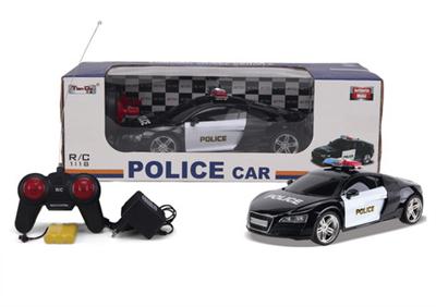 1:18 4-pass simulation remote control Audi R8 police with ordinary remote control