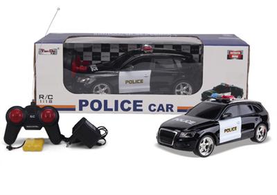 1:18 4-pass simulation remote control Audi Q7 police with ordinary remote control