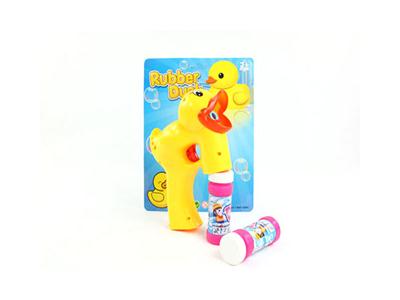 Solid color rhubarb duck with light bubble gun without music 2 bottles of water