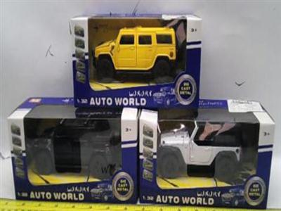 4 Jeep warrior 1:32 alloy 4 colors mixed with sound and light, the door can be opened