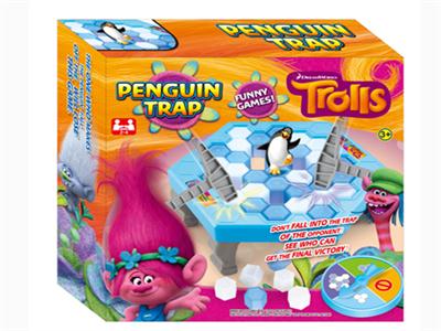 Trolls save the ice breaking game Penguin toy parent-child interaction