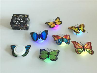 It can be pasted luminous butterfly night light