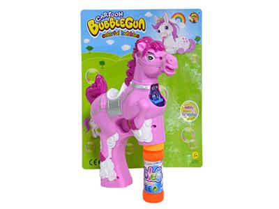 Real color horse bubble gun, no music, 1 bottles of water