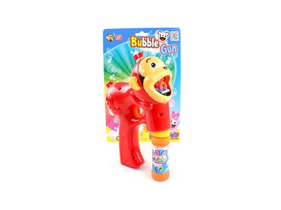 Real color big red monkey bubble gun, no music, 1 bottles of water