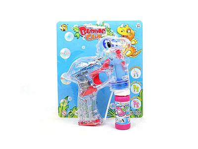 Transparent dinosaur four lights bubble gun, no music, 1 water