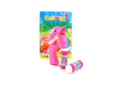 Solid color bubble gun with light new beak dolphin music No 2 bottles of water