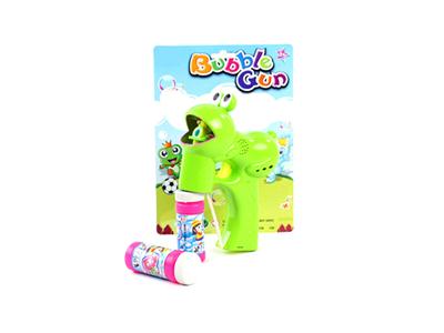 Solid color frog bubble gun with light music 2 bottles of water