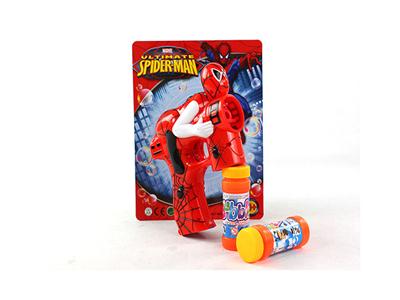 Solid color Spiderman bubble gun with light music No 2 bottles of water