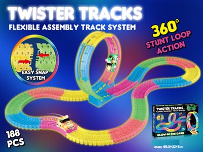 Luminous track electric car 188pcs